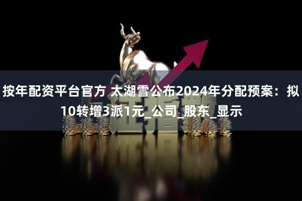 按年配资平台官方 太湖雪公布2024年分配预案：拟10转增3派1元_公司_股东_显示